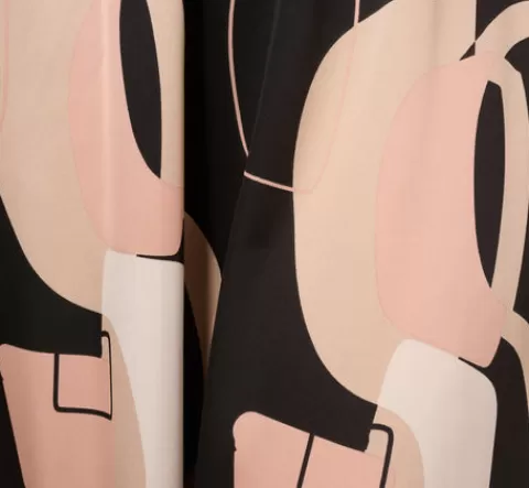 Adrianna Papell Abstract Print A Line Satin Midi Skirt In Black Modern Art BLACKMODERNART Discount