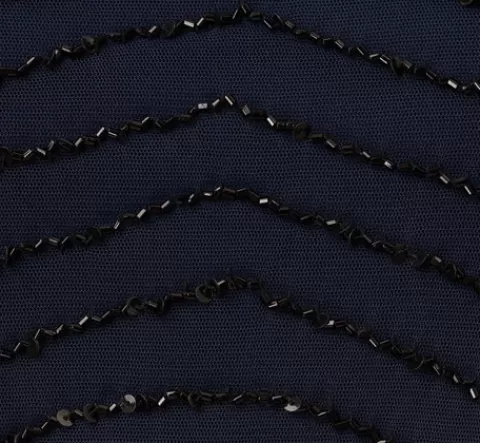 Adrianna Papell Art Deco Beaded Blouson Dress With Halter Neckline In Navy Black NAVY-BLACK Best