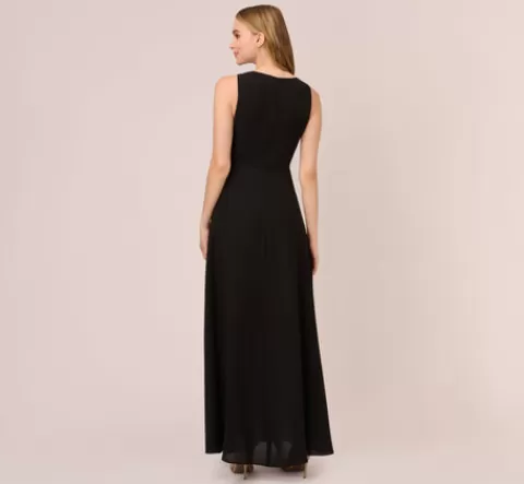 Adrianna Papell Colorblock Jumpsuit With Skirt Overlay In Black Ivory BLACK-IVORY Fashion