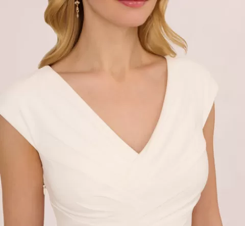 Adrianna Papell Colorblock Mermaid Gown With Pleated Details In Black Ivory BLACK-IVORY Online