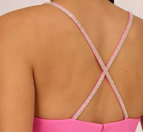 Adrianna Papell Cowl Neck Column Gown With Draped Details In Pink Parfait PINKPARFAIT Best Sale