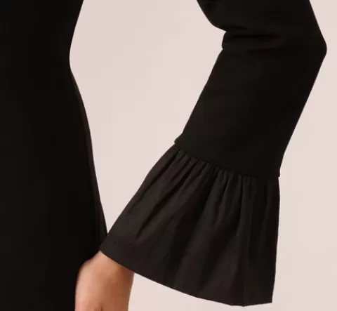 Adrianna Papell Crepe And Taffeta Drop Waist Short Dress In BLACK Shop
