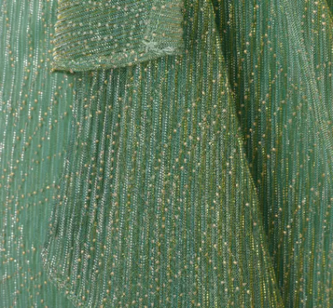 Adrianna Papell Crinkle Metallic Faux Wrap Dress With Draped Detail In Green Slate GREENSLATE Best