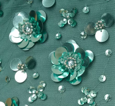 Adrianna Papell 3D Floral Hand-Beaded One-Shoulder Long Column Gown In Green Slate GREENSLATE Store