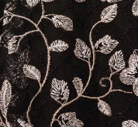 Adrianna Papell Floral Embroidered Midi Dress With Sheer Cap Sleeves In Black Ivory BLACK-IVORY Store