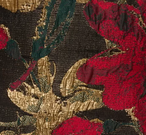 Adrianna Papell Floral Jacquard Fit And Flare Dress In Black Red BLACK-RED Store