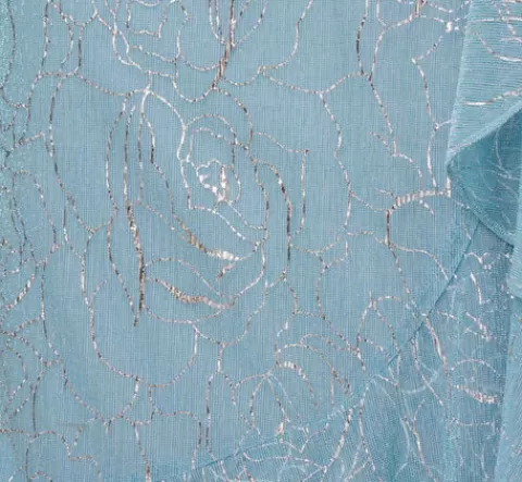 Adrianna Papell Floral Metallic Stencil Midi-Length Mermaid Dress With Capelet In Light Blue LIGHTBLUE Best Sale