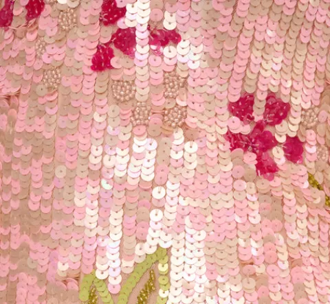 Adrianna Papell Floral Sequin Beaded Dress With Split Flutter Sleeves In Blush Multi BLUSHMULTI Shop