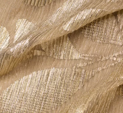 Adrianna Papell Foil Printed Asymmetric Gown With Ruffled Detail In Champagne Gold CHAMPAGNE-GOLD Fashion