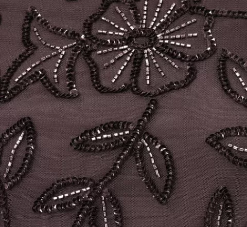 Adrianna Papell Jasmine Beaded Blouson Gown With Sheer Short Sleeves In MOONSCAPE Online