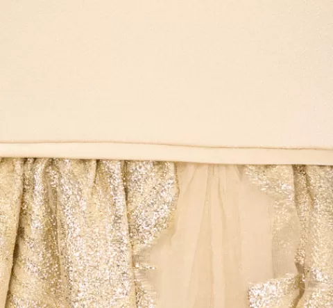 Adrianna Papell Metallic Jacquard Sleeveless Ball Gown With Crinoline Details In Light Gold LIGHTGOLD Discount