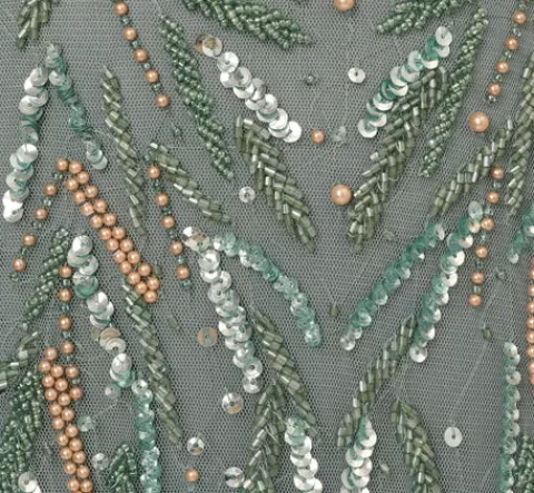 Adrianna Papell Multicolor Beaded Mermaid Gown With Sweetheart Neckline In Dark Sage DARKSAGE New