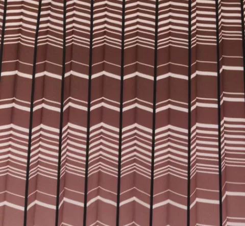 Adrianna Papell Multicolor Stripe Print Pleated Midi Skirt In Mocha Ivory Chevron Stripe MOCHA-IVORYCHEVRONSTRIPE Best Sale