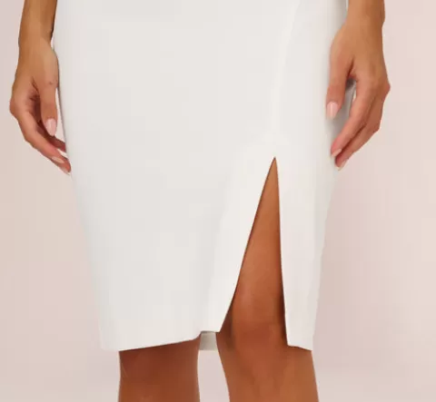 Adrianna Papell One Shoulder Crepe Dress With Cutout Neckline In IVORY Store