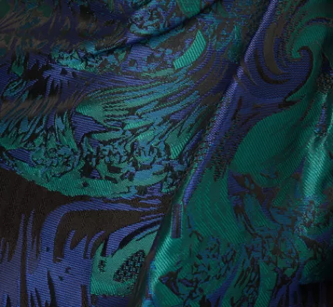 Adrianna Papell One Shoulder Jacquard Mermaid Gown With Drape Detail In Cobalt Teal COBALT-TEAL Cheap