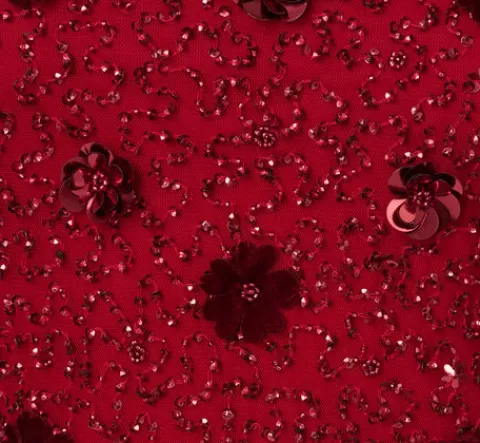 Adrianna Papell Plus Size Embellished Mesh Cocktail Dress In CRANBERRY Best Sale