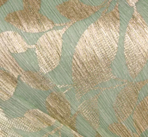 Adrianna Papell Plus Size Foil Printed Asymmetric Gown With Ruffled Detail In Sage Gold SAGE-GOLD Hot