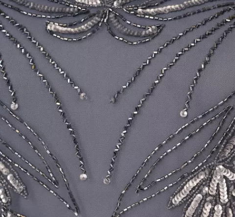 Adrianna Papell Plus Size Long Beaded Blouson Dress In Dusty Blue DUSTYBLUE Best Sale