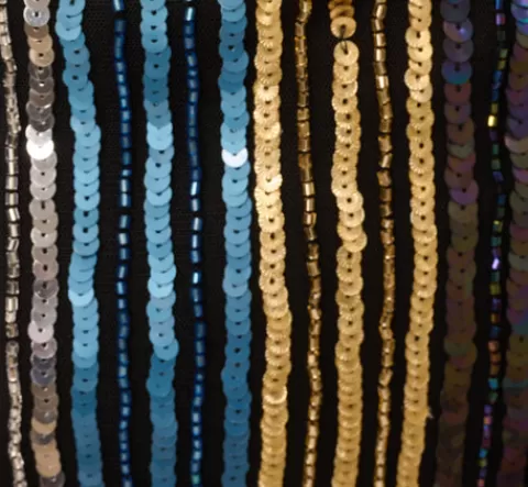 Adrianna Papell Plus Size Sequin Beaded Sheath Dress With Sheer Long Sleeves In Black Blue Multi BLACK-BLUEMULTI Best