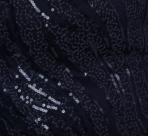 Adrianna Papell Plus Size Sequin Embroidered Dress With Taffeta Bell Sleeves In MIDNIGHT Shop