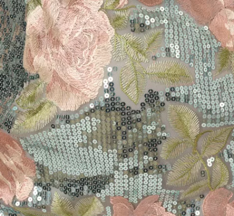 Adrianna Papell Plus Size Sequin Embroidery Short Dress In Sage Multi SAGEMULTI Flash Sale