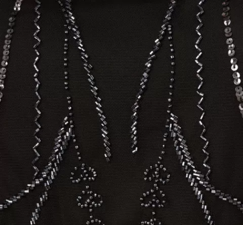 Adrianna Papell Plus Size Short Sleeve Beaded Cocktail Dress With Popover In Black Gunmetal BLACK-GUNMETAL Store
