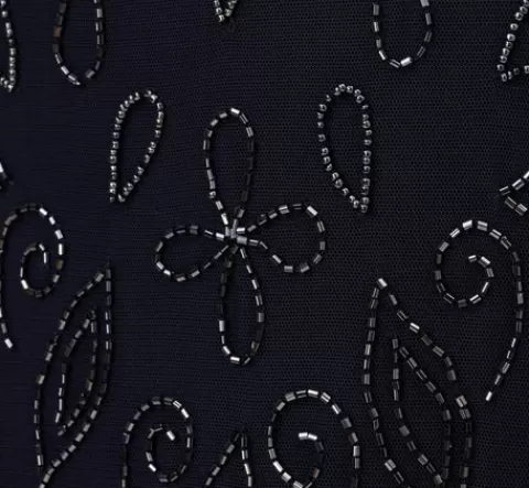 Adrianna Papell Plus Size Short Sleeve Blouson Beaded Gown In NAVY Cheap