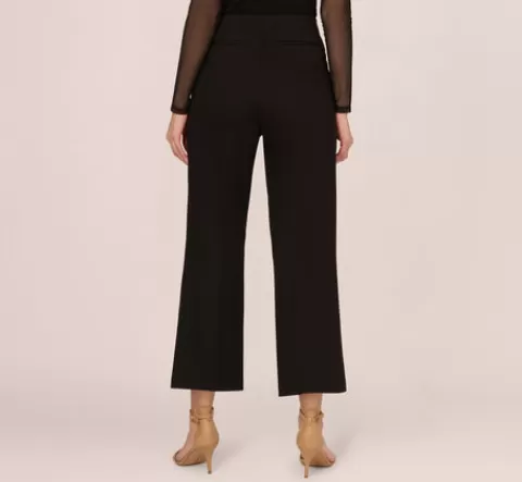 Adrianna Papell Ponte Knit Pull On Pant With Kick Flare Hem In BLACK Cheap