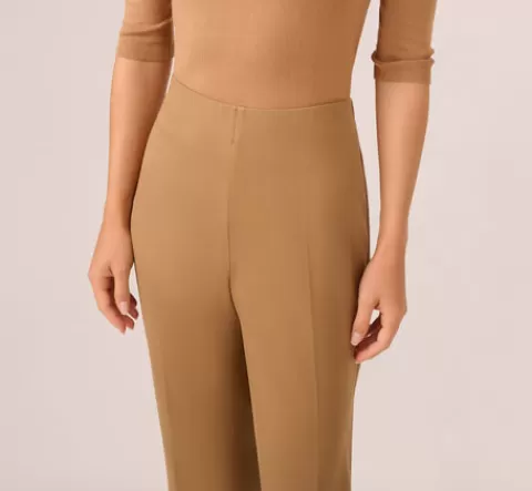 Adrianna Papell Ponte Knit Pull On Pant With Kick Flare Hem In Rich Camel RICHCAMEL Cheap
