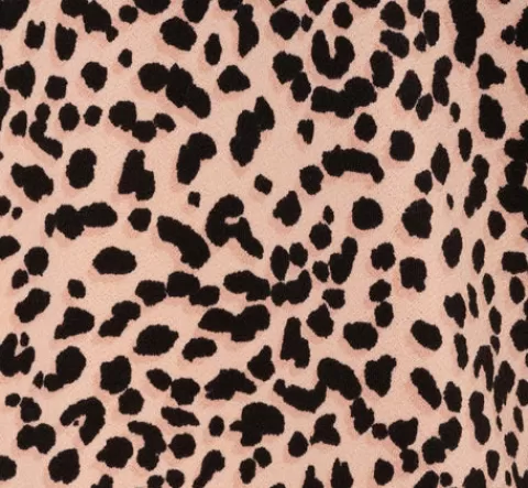 Adrianna Papell Printed V Neck Top With Cuffed Three Quarter Sleeves In Tan Shadow Leopard TANSHADOWLEOPARD Outlet