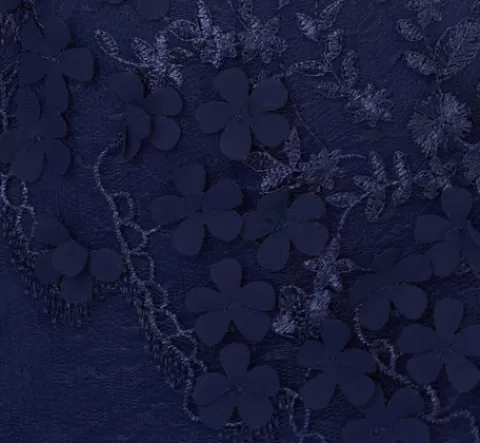 Adrianna Papell Ruffle Off The Shoulder Floral Lace Gown In Light Navy LIGHTNAVY Online