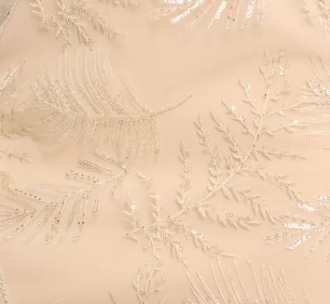 Adrianna Papell Sequined And Embroidered Midi-Length Sheath Cocktail Dress With Feather Trim In CHAMPAGNE Flash Sale