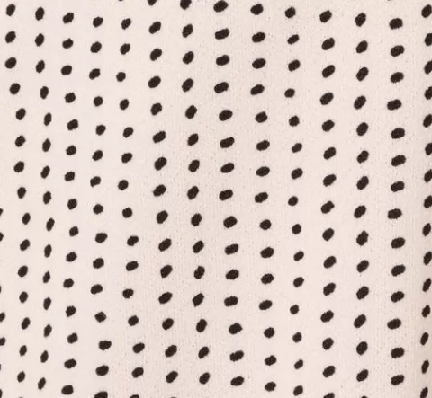 Adrianna Papell Short Sleeve Printed Top With Pleated Details In Ivory Black Seed Dot IVORY-BLACKSEEDDOT Clearance