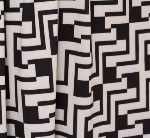 Adrianna Papell Sleeveless Geo Print Midi Dress With Knotted Detail In Black White BLACK-WHITE Cheap