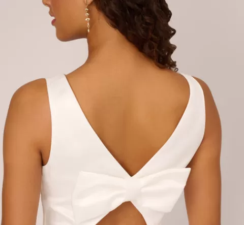 Adrianna Papell Sleeveless Mikado Midi Dress With Flounce Hem In IVORY Fashion