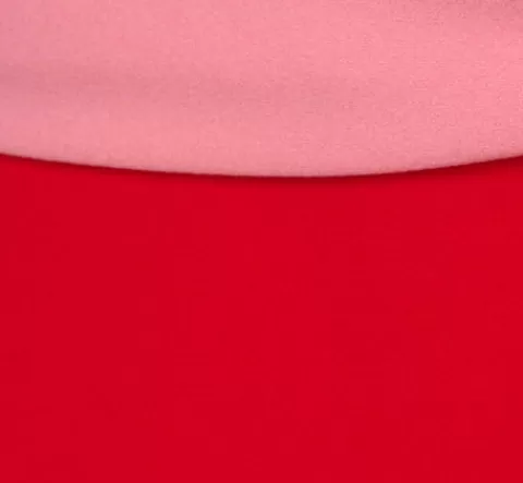 Adrianna Papell Three Quarter Sleeve Colorblock Dress With Tie Front In Pink Red PINK-RED Hot