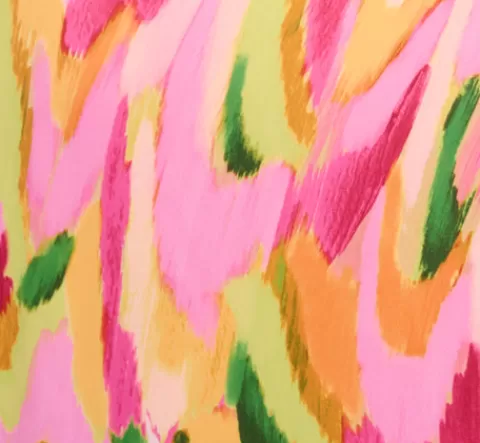 Adrianna Papell Tropical Print Satin Ankle Length Dress With Tiered Skirt In Pink Multi PINKMULTI Flash Sale