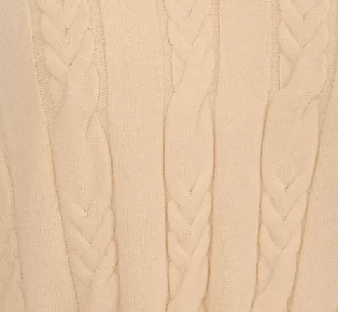 Adrianna Papell V Neck High Low Cable Knit Sweater In Cream Blue Moon CREAM-BLUEMOON Best Sale