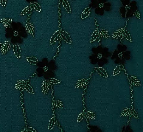 Adrianna Papell Velvet Floral Beaded Gown With Sheer Tank Straps In Gem Green GEMGREEN Shop