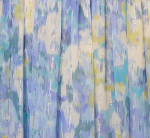 Adrianna Papell Watercolor Floral Print Gown With Off The Shoulder Neckline In Blue Multi BLUEMULTI Best Sale